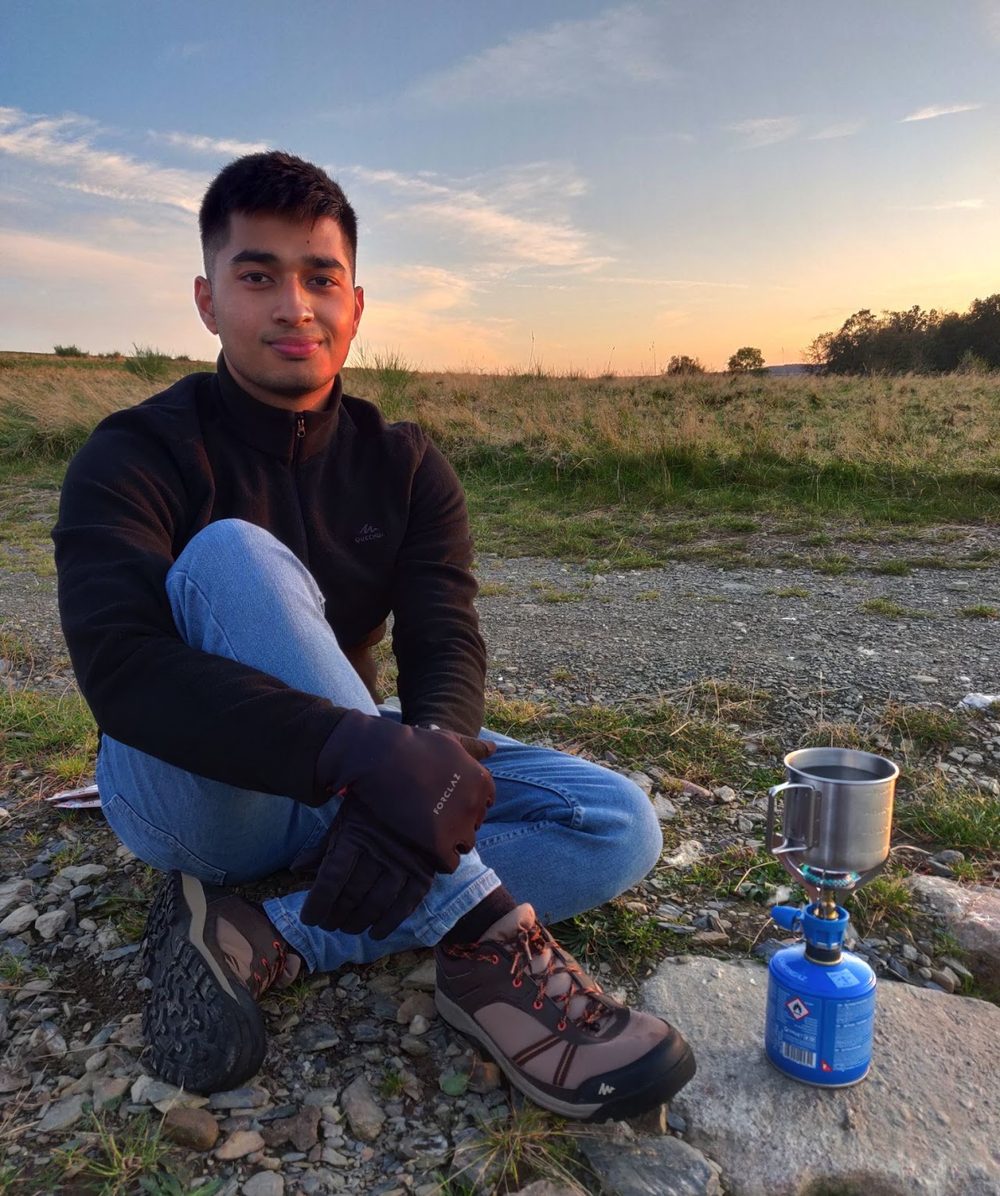 Camping at sunset