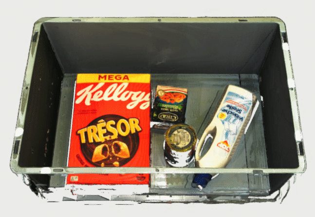 Bin of objects for vision-based robotic picking