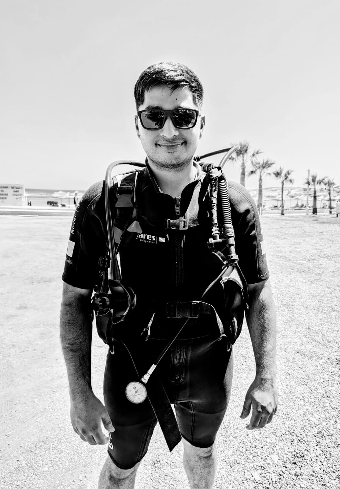 Suited up for a dive